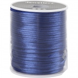 Satinband, Dicke 2 mm, Dunkelblau, 50 m/ 1 Rolle