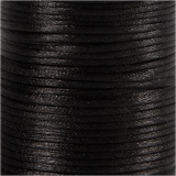 Satinband, Dicke 2 mm, Schwarz, 50 m/ 1 Rolle