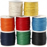 Baumwollband, Dicke 1 mm, Sortierte Farben, 8x40 m/ 1 Pck
