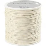 Baumwollschnur, Dicke 1 mm, gewachst, Naturweiß, 40 m/ 1 Rolle