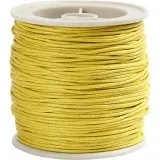 Baumwollschnur, Dicke 1 mm, gewachst, Gelb, 40 m/ 1 Rolle