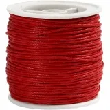 Baumwollschnur, Dicke 1 mm, gewachst, Rot, 40 m/ 1 Rolle