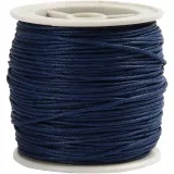 Baumwollschnur, Dicke 1 mm, gewachst, Blau, 40 m/ 1 Rolle
