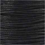 Baumwollband, Dicke 1 mm, Schwarz, 40 m/ 1 Rolle