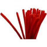 Chenilledraht, L 30 cm, Dicke 9 mm, Rot, 25 Stk/ 1 Pck