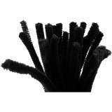 Chenilledraht, L 30 cm, Dicke 9 mm, Schwarz, 25 Stk/ 1 Pck