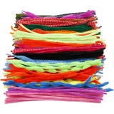 Chenilledraht, L 30 cm, Dicke 6-15 mm, Sortierte Farben, 500 sort./ 1 Pck