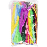 Chenilledraht, L 30 cm, Dicke 6-15 mm, Sortierte Farben, 500 sort./ 1 Pck