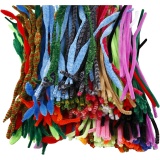 Chenilledraht, L 30 cm, Dicke 6-15 mm, Sortierte Farben, 500 sort./ 1 Pck