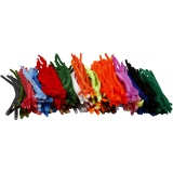 Chenilledraht, L 30 cm, Dicke 6-15 mm, Sortierte Farben, 500 sort./ 1 Pck