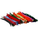 Chenilledraht, L 30 cm, Dicke 6-15 mm, Sortierte Farben, 500 sort./ 1 Pck