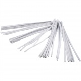 Chenilledraht, L 30 cm, Dicke 6 mm, Weiß, 50 Stk/ 1 Pck