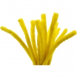 Chenilledraht, L 30 cm, Dicke 15 mm, Gelb, 15 Stk/ 1 Pck