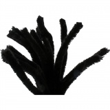 Chenilledraht, L 30 cm, Dicke 15 mm, Schwarz, 15 Stk/ 1 Pck