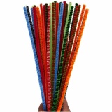 Chenilledraht, gestreifter, L 30 cm, Dicke 6 mm, Sortierte Farben, 30 sort./ 1 Pck
