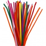 Chenilledraht, L 30 cm, Dicke 6 mm, Sortierte Farben, 50 sort./ 1 Pck