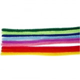 Chenilledraht, L 30 cm, Dicke 9 mm, Sortierte Farben, 25 sort./ 1 Pck
