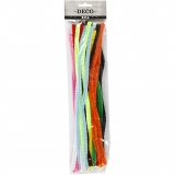 Chenilledraht, L 30 cm, Dicke 9 mm, Sortierte Farben, 25 sort./ 1 Pck