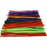 Chenilledraht, L 30 cm, Dicke 4 mm, Sortierte Farben, 300 sort./ 1 Pck