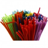 Chenilledraht, L 30 cm, Dicke 4 mm, Sortierte Farben, 300 sort./ 1 Pck