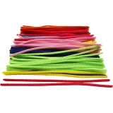 Chenilledraht, L 30 cm, Dicke 6 mm, Sortierte Farben, 200 sort./ 1 Pck