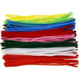 Chenilledraht, L 30 cm, Dicke 6 mm, Sortierte Farben, 200 sort./ 1 Pck