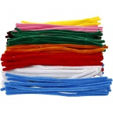 Chenilledraht, L 30 cm, Dicke 9 mm, Sortierte Farben, 200 sort./ 1 Pck