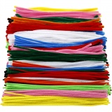 Chenilledraht, L 30 cm, Dicke 4+6+9 mm, Sortierte Farben, 700 sort./ 1 Pck