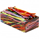 Chenilledraht, L 30 cm, Dicke 4+6+9 mm, Sortierte Farben, 700 sort./ 1 Pck