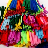 Chenilledraht, L 30 cm, Dicke 4+6+9 mm, Sortierte Farben, 700 sort./ 1 Pck