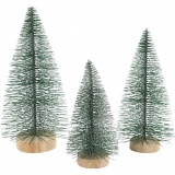 Weihnachtsbäume, H: 10+13+14 cm, 3 Stk/ 1 Pck