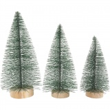 Weihnachtsbäume, H 10+13+14 cm, 3 Stk/ 1 Pck