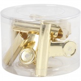 Bulldog-Klammer, B 7,5 cm, Messing, 6 Stk/ 1 Pck