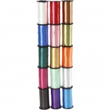 Kräuselband - Sortiment , B 10 mm, Glänzend, Sortierte Farben, 15x50 m/ 1 Pck