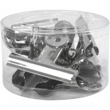 Bulldog-Klammer, B 7,5 cm, Silber, 6 Stk/ 1 Pck