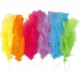 Federn, Größe 11-17 cm, Sortierte Farben, 18 Bündl./ 1 Pck
