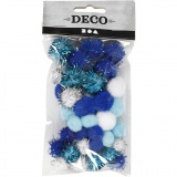 Pompons, D 15+20 mm, Sortierte Farben, 48 sort./ 1 Pck