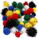 Pompons, D 15+20 mm, Sortierte Farben, 48 sort./ 1 Pck