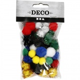 Pompons, D 15+20 mm, Sortierte Farben, 48 sort./ 1 Pck