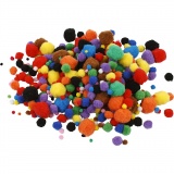 Pompons, D 5-40 mm, Sortierte Farben, 42 g/ 1 Pck