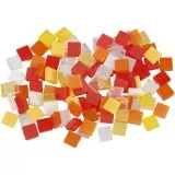 Mini-Mosaik, Größe 5x5 mm, Dicke 2 mm, Harmonie in Rot-Orange, 25 g/ 1 Pck