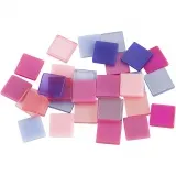 Mini-Mosaik, Größe 10x10 mm, Dicke 2 mm, Lila/Dunkellila, 25 g/ 1 Pck