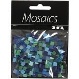 Mini-Mosaik, Größe 5x5 mm, Dicke 2 mm, Harmonie in Blau-Grün, 25 g/ 1 Pck