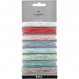 Baumwollband, Dicke 1 mm, Pastellfarben, 8x5 m/ 1 Pck