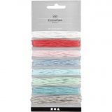 Baumwollband, Dicke 1 mm, Pastellfarben, 8x5 m/ 1 Pck