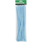 Chenilledraht, L 30 cm, Dicke 9 mm, Blau, 25 Stk/ 1 Pck