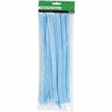 Chenilledraht, L 30 cm, Dicke 15 mm, Blau, 15 Stk/ 1 Pck