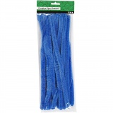 Chenilledraht, L 30 cm, Dicke 15 mm, Dunkelblau, 15 Stk/ 1 Pck