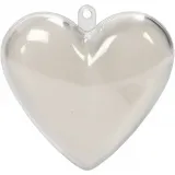 Deko-Herz, H 6,5 cm, Transparent, 10 Stk/ 1 Pck