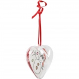 Deko-Herz, H 6,5 cm, Transparent, 10 Stk/ 1 Pck